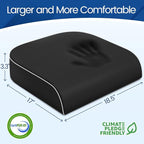 SweetSlubr Seat Cushion for Tailbone Pain Relief, Office Chair Cushion, Memory Foam Large Chair Cushion with Non-Slip Cover for Soft Support at Office Chair, Car Seat, Airplane Black/XLarge