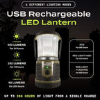 USB Rechargeable Camping Lantern, 400 Lumens LED Lantern, Hanging Tent Lamp, 6000mAh Power Bank, 200 Hour, 6 Modes, for Outdoors & Emergency