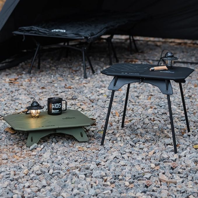 Folding Camp Table, 2 in1 Adjustable Height(16 inch/4 inch) Foldable Camping Desk, Outdoor Camping Table Picnic Table for Cooking, Beach, Hiking, Travel, Fishing, BBQ