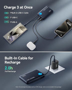 INIU PawGo Portable Charger, 45W PD 10000mAh Slim Power Bank with Built-in USB-C, Travel Airplane Camping Hiking, for Family Commuter Students Photographers