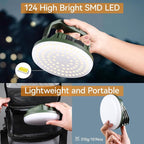 VAVOFO 30W LED Camping Lantern Rechargeable, 124 LED with 3 Lighting Modes, 3000LM, 7200mAh Portable Tent Light with Magnet, IP65 Waterproof for Emergencies, Outdoor and Indoor (Green)