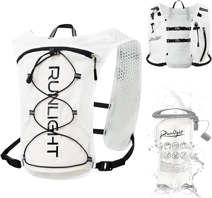 Running Vest for Women Men, Adjustable Hydration Backpack Breathable Reflective with 1.5L Water Bladder for Hiking, Trail, Running, Marathons, Cycling