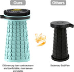 ALEVMOOM Upgraded Portable Collapsible Stool with Cushion, Telescoping Folding Stool for Adults, Lightweight Yet More Sturdy Capacity 600 lbs for Camping Fishing Hiking BBQ