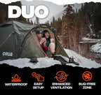 Crua Duo Outdoor Camping Tent – 2 Person Tent for Camping, Easy Pop-up Assembly, Lightweight and Waterproof Outdoor Gear for Hiking Backpacking, Weather Resistant