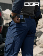 CQR Men's Flex Ripstop Tactical Pants, Water Resistant Stretch Cargo Pants, Lightweight EDC Hiking Work Pants