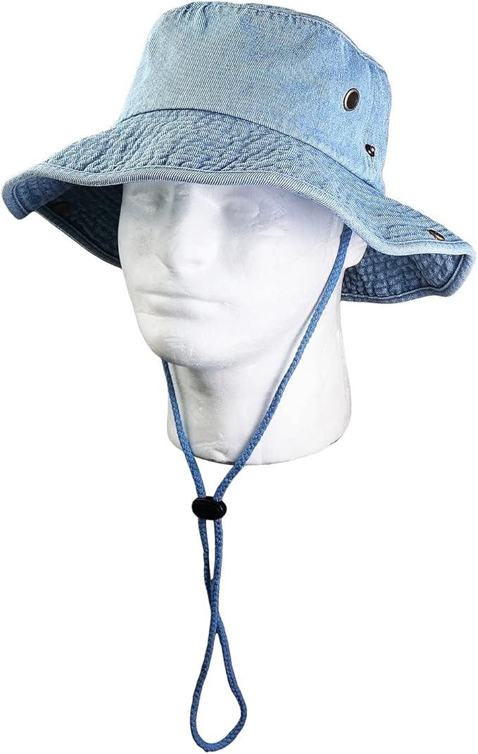 Wide Brim Hiking Fishing Safari Boonie Bucket Hats 100% Cotton UV Sun Protection for Men Women Outdoor Activities