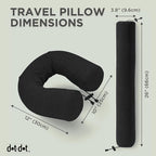 Dot&Dot Twist Memory Foam Travel Pillow for Airplanes - Travel Neck Pillow for Sleeping - Airplane Pillow for Neck Support - Adjustable, Bendable Neck Roll Pillow
