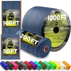TECEUM 5/32" Paracord Rope 1000 – 1000ft / 200ft / 100ft / 50ft – Tactical Parachute Cord 4mm – 45+ Colors – Nylon String for Survival & Camping Gear – Stripe Cord for Survival – Utility Rope