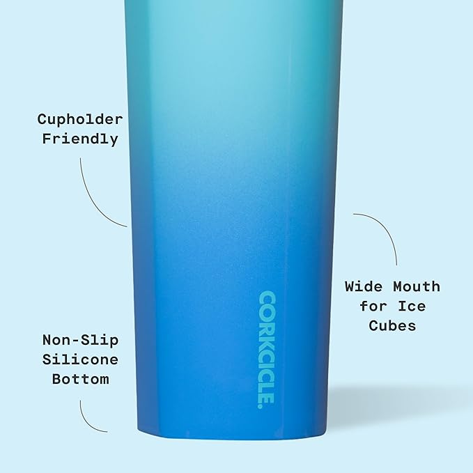 Corkcicle Sport Canteen - Keeps Drinks Cold 25 Hours - Stainless Steel Water Bottle - Triple-Insulated - Spill-Proof - Summer Drinkware Gift - Keeps Drinks Ice Cold - 20 oz - Boom Box Blue