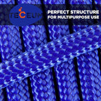 TECEUM 5/32" Paracord Rope 1000 – 1000ft / 200ft / 100ft / 50ft – Tactical Parachute Cord 4mm – 45+ Colors – Nylon String for Survival & Camping Gear – Stripe Cord for Survival – Utility Rope