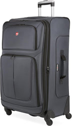 SwissGear Sion Softside Expandable Luggage, Dark Grey, Checked-Large 29-Inch
