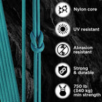 TECEUM 5/32" Paracord Rope 1000 – 1000ft / 200ft / 100ft / 50ft – Tactical Parachute Cord 4mm – 45+ Colors – Nylon String for Survival & Camping Gear – Stripe Cord for Survival – Utility Rope