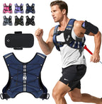 Sportneer Weighted Vest for Women Men: 8lbs/12lbs/15lbs/20lbs/25lbs Weight Vest with Detachable Phone Pouch Rucking Vest for Women Walking Strength Training Muscle Building Weight Loss