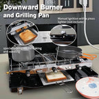 3-Burner Propane Camping Stove - Portable Stove with Adjustable Burners, Wind Guards, Toast Tray, 20,400 BTUs for Camping, Tailgating, BBQ, Picnics