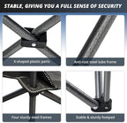 Mesh Folding Camping Chairs, Oversized Portable Outdoor Chairs, Weight Capacity 325 lbs with Cup Holder, Storage Pocket, Carry Bag Black