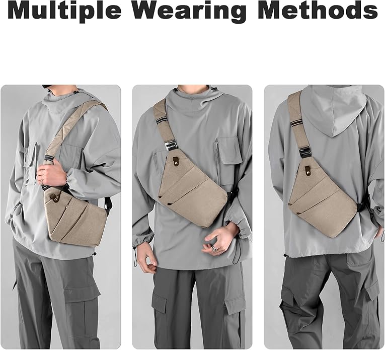 Anti Theft Travel Bag, One Shoulder Large Capacity Cross-body Bag Chest Fashion Lightweight Sling Bags for Travel Sports