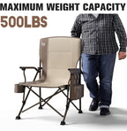 TIMBER RIDGE Oversized Folding Camping Chair High Back Heavy Duty for Adults Support up to 500lbs with Cup Holder, Side Pocket Cooler Bag 2 Pack