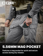 CQR Men's Flex Ripstop Tactical Pants, Water Resistant Stretch Cargo Pants, Lightweight EDC Hiking Work Pants