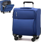 Hanke 16 Inch Underseat Carry On Luggage with Spinner Wheels Airline Approved, Small Rolling Suitcase Softside Underseater Lightweight TSA Travel Roller Suitcase Carry-On Bag(Blue)