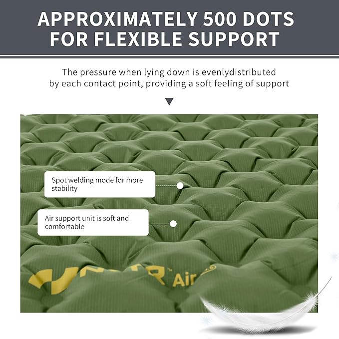 Naturehike Insulated Inflatable Sleeping Pad 27oz, 4.6R Ultralight Backpacking Sleeping Pad XL, NKTR™ AIR Lightweight Sleeping Mat for Camping, Hiking