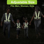 Reflective Vest Running Gear, 2Pack High Visible Safety VES for Cycling Jogging Running Walking, Adjustable for Men Women Kids