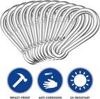 50PCS M8x5/16 Gavanized Steel Carabiner Clips, 3" Heavy Duty Spring Snap Hooks Carabiner, 470LBS Capacity Spring Quick Links Clips for Camping Hiking Hammock Swing and Outdoor Activities