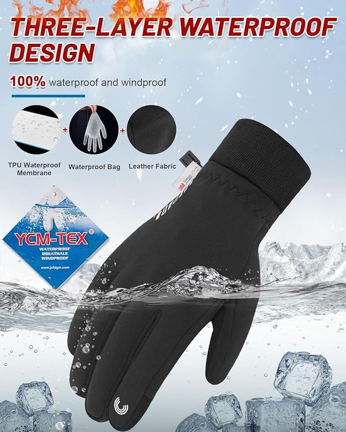 RIGWARL Gloves for Cool&Cold Weather Waterproof, Winter Gloves for Men Women Touch Screen