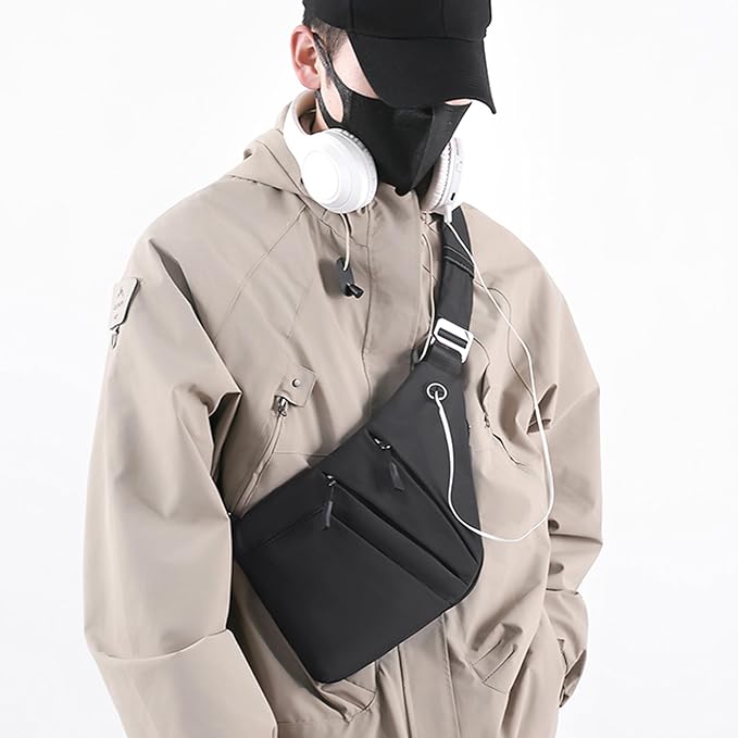 Anti Theft Crossbody Bags for Women Men, Multi-Pocket Shoulder Bag, Slim Sling Bags with 2 RFID Blocking Card