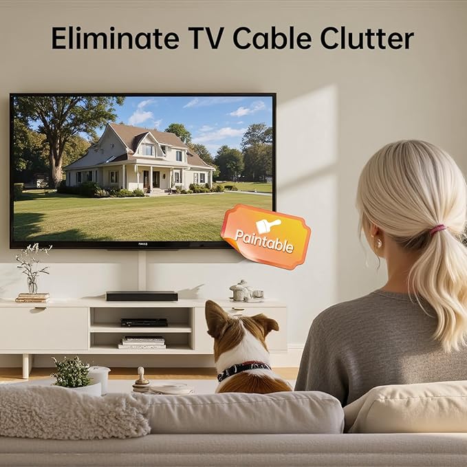 Delamu Beige Cord Hider, 85in Cord Covers for Wires on Wall, One-Cord Cable Hider, Wire Hiders Wire Covers for TV Cords on Wall, Easy Mount Cable Cover Management Kit, 6X L14.2 W0.59 H0.4in, Beige