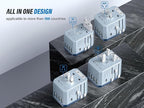 EPICKA European Travel Plug Adapter, Universal Travel Adapter - International Power Adapter Worldwide Charger with USB-C & 4 USB-A Ports, Travel Essentials for Italy, Japan, Europe, UK (TA-105, Blue)
