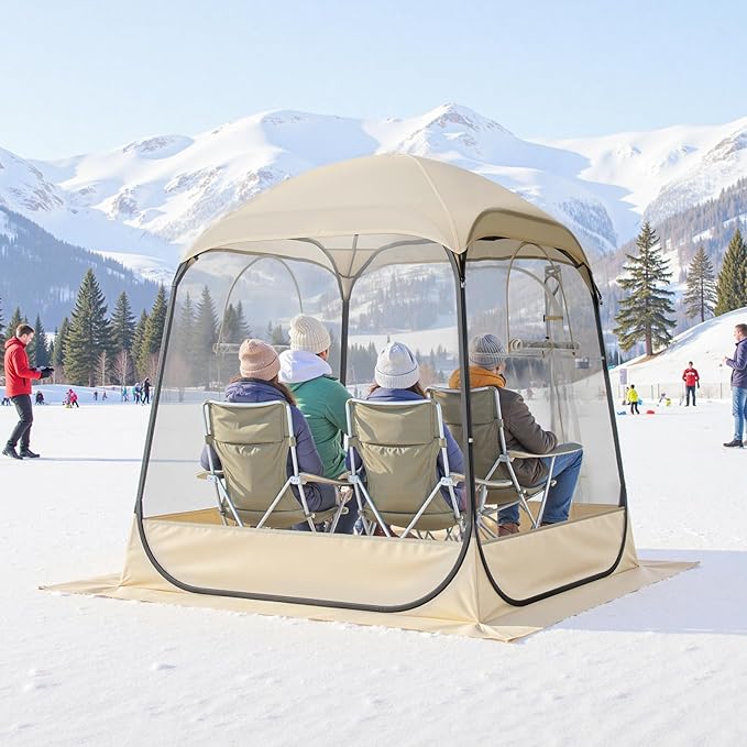 VEVOR Pop up Sports Tent, 8 Sizes Optional Clear Bubble Tent for 1-6 Person, Waterproof Outdoor Pod with Floor Mat & Top Cover, Garden Igloo Dome Tents Camping Shelter for Sports Watching