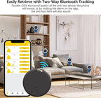 Aircawin Mini GPS Tracker, Key Item Finder Locator,No Monthly Fee App for iOS/Android 2023 Latest,Portable Anti-Lost Bluetooth Tag Item Tracker for Luggages/Kids/Pets/Phone/Wallet/Bag-2Pcs-Black+Blue