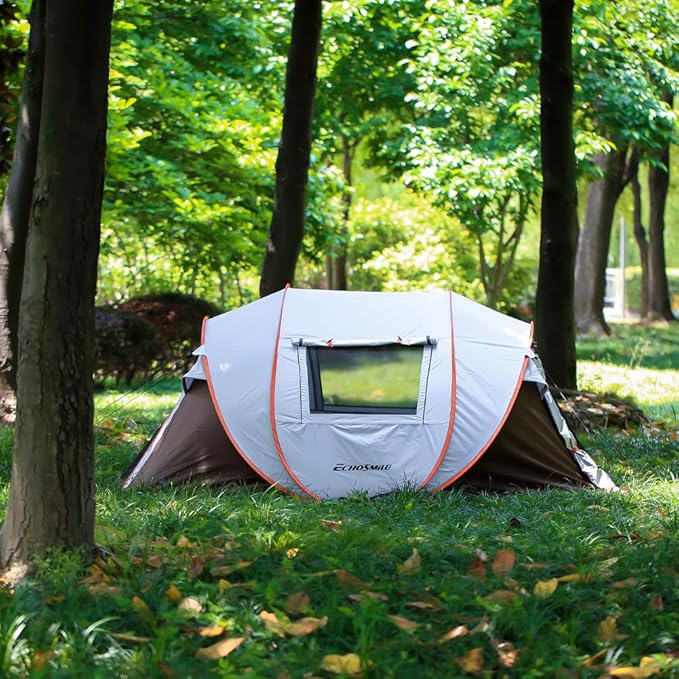 EchoSmile Instant Pop Up Camping Tent, 2/4/6 Person, Easy Setup Tent, Water Resistant Dome, Portable with Carry Bag