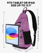 WATERFLY Sling Bag Crossbody Backpack: Over Shoulder Daypack Casual Cross Chest Side Pack