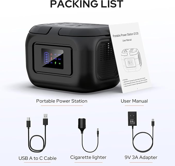 SinKeu 120W Peak Portable Power Station 97Wh Camping Lithium Battery Portable Generator with 110V AC Outlet, USB-C/USB QC3.0, DC Output, Fast Charging Power Bank for Home Backup Outdoor Emergency