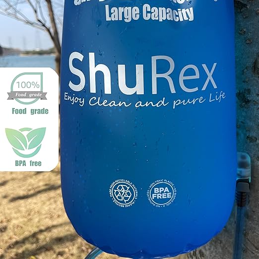 3-Gal Gravity-Fed Water Bag with 2 Outlet Pipes for Sawyer Water Filtration System Survival Water Filter Straw, Compatible with LifeStraw and Other Water Filter Straw, BPA-Free (12L/3Gal)