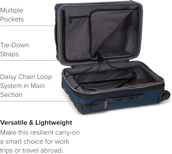 TUMI - Aerotour 4 Wheel Expandable Luggage - Men's and Women's Lightweight Business and Leisure Travel Suitcase - 21.75" International Expandable Carry-On, Navy