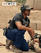 CQR Men's Flex Ripstop Tactical Pants, Water Resistant Stretch Cargo Pants, Lightweight EDC Hiking Work Pants