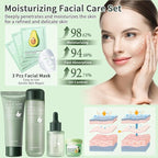 Avocado Skin Care Set, 9-In-1 Travel Skincare Kits for Hydrating & Soothing Skin, Daily Care Routine Kit with Avocado, Anti Aging Facial Kit for Women, Reduces Acne, Fine Lines & Wrinkles.
