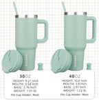 BJPKPK Insulated Tumblers With Handle And Straw 30 oz Stainless Steel Tumbler Cups With Lid,Pistachio Green