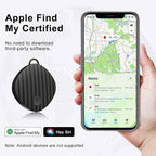 Air Tracker Tags-4 Pack, Bluetooth Air Tracker Compatible with Apple Find My Network (iOS Only), Smart Tag Item Finder for Keys, Wallet, Luggage, Backpack - Fast Location Updates, Black