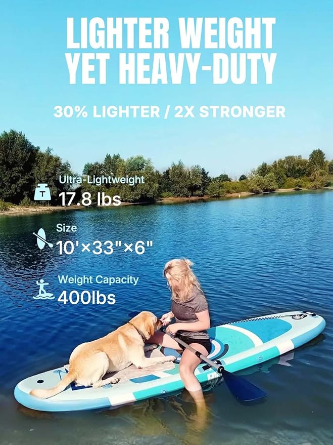 Niphean（Ultra-Light）Inflatable Paddle Board with (Beginner Friendly) StabilTrac Fin and Durable SUP Accessories, 10' Stand Up Paddle Boards for Adults & Youth, Versatile Yoga Paddle Board, Gift Ideas