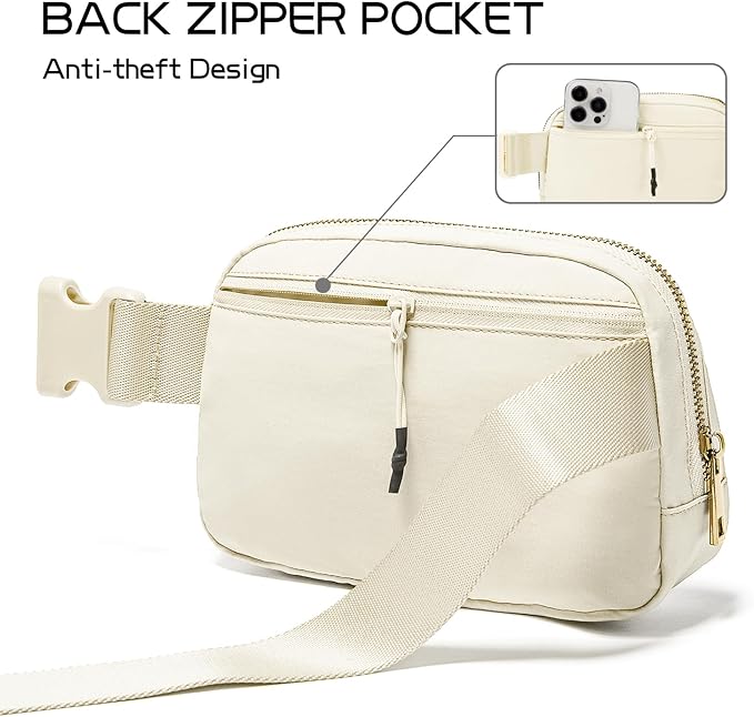 Gitus Personalized Gifts Birthday Gifts for Girls Fanny Pack Cross Body Bags with Initial Letter Preppy Stuff Gifts for Her Girlfriend Wife Sister Friends Mom (Ivory-N)