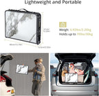 Folding Camping Table with Storage Net, 3 Adjustable Height Max 27.5" Aluminum Small Folding Table, Portable Table with Carry Handle, Lightweight, for Outdoor Indoor Travel Camping Picnic