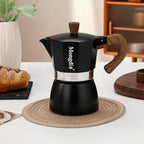 Mongdio Stovetop Espresso Maker Moka Pot, Cuban Coffee Maker Stove top coffee maker Moka Italian Espresso Greca Coffee Maker Brewer Percolator, 6 Espresso Cups, 10 oz - Black