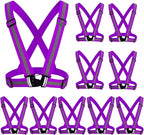 Reflective Running Vest 2-10 Pack, High Visibility Reflective Gear Night Cycling Safety Vest Strap for Men Women Kids