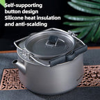 Camping Kettle Titanium Camp Tea Coffee Pot Portable Lightweight Tea Kettle Teapot Fast Heating Campfire Kettle for Stove Top, Boiling Water, Outdoor, Hiking, Camping, Picnic, Traveling