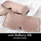 Zenssia 100% Mulberry Silk Sleep Mask Eye Mask for Man and Woman with Adjustable Headband, Full Size Large Sleep Mask & Blindfold for Total Blackout for All Night Sleep, Travel & Nap-Taupe