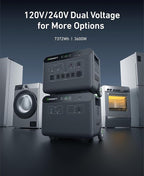 GROWATT HELIOS 3600 Portable Power Station and BP3600 Expansion Battery,7372Wh LiFePO4 Batteries 120V/240V 3600W AC Outpu Solar Generator for Home Backup, RVs, Power Outages, and Outdoor Camping