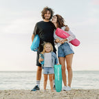 HAUSHOF Low Beach Chair, Mesh Back Folding Chair, Lightweight Low Seat Camping Chairs with Cup Holder, Carry Bag, Padded Armrest, for Outdoor Beach Lawn Camping Picnic Festival